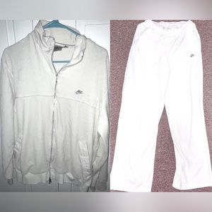 Nike velour vintage y2k white tracksuit set size medium